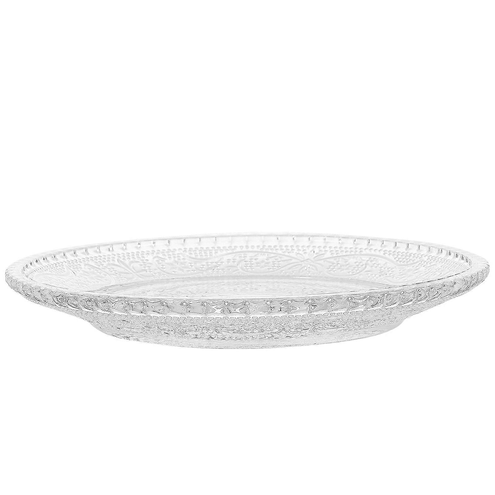 Embossed Fruit Plate Glass Plate for Kitchen Use 2Pcs