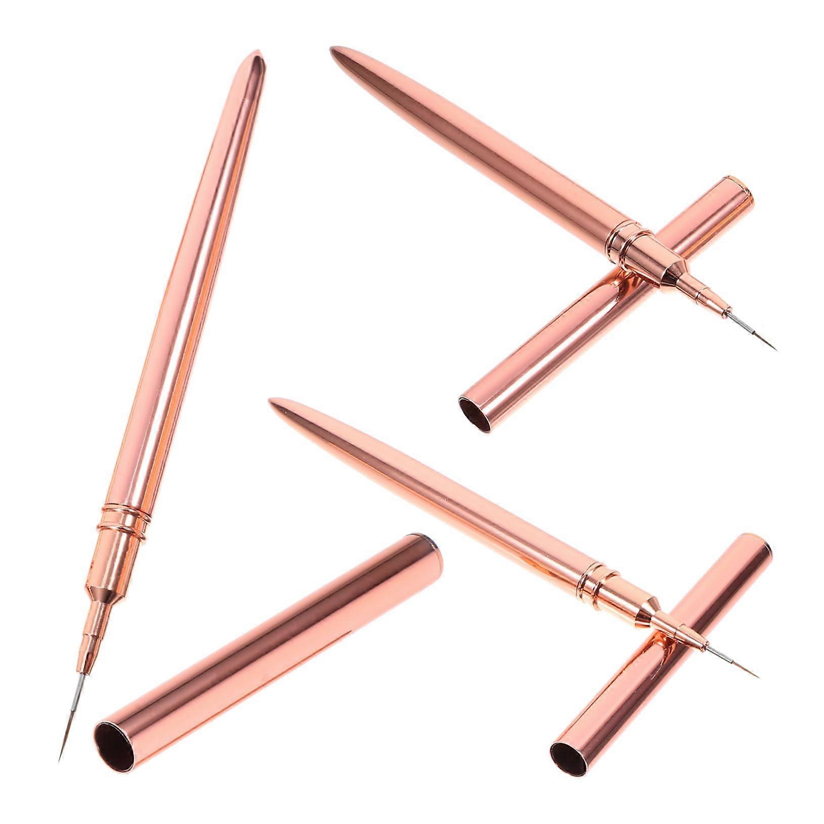 3pcs Thin Nail Art Brush Set for Precision Detailing and Smooth Consistent Strokes