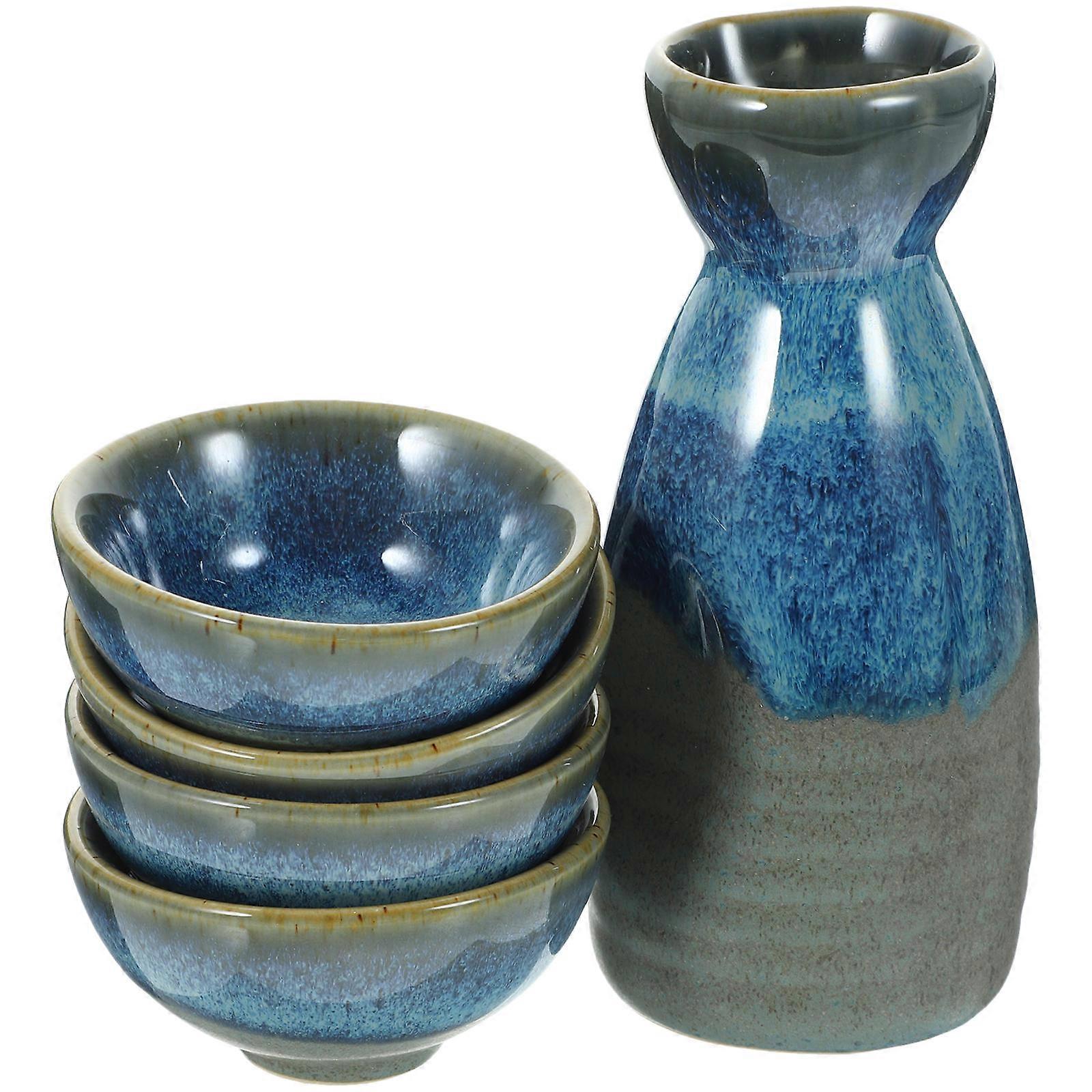 Japanese Sake Set Ceramic Traditional Sake Pot for 1Set