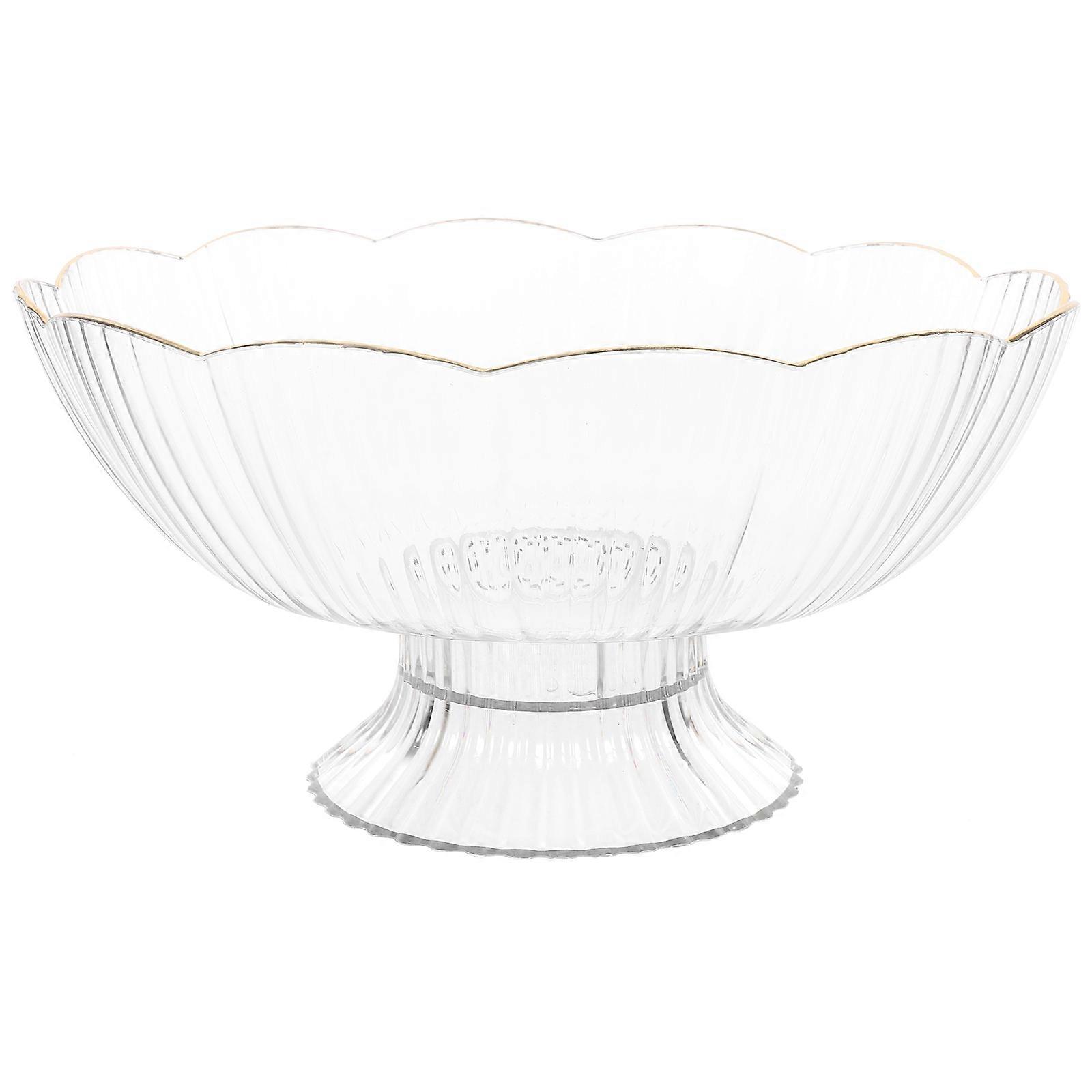 Transparent Fruit Footed Basket for Home Use with Draining Holes