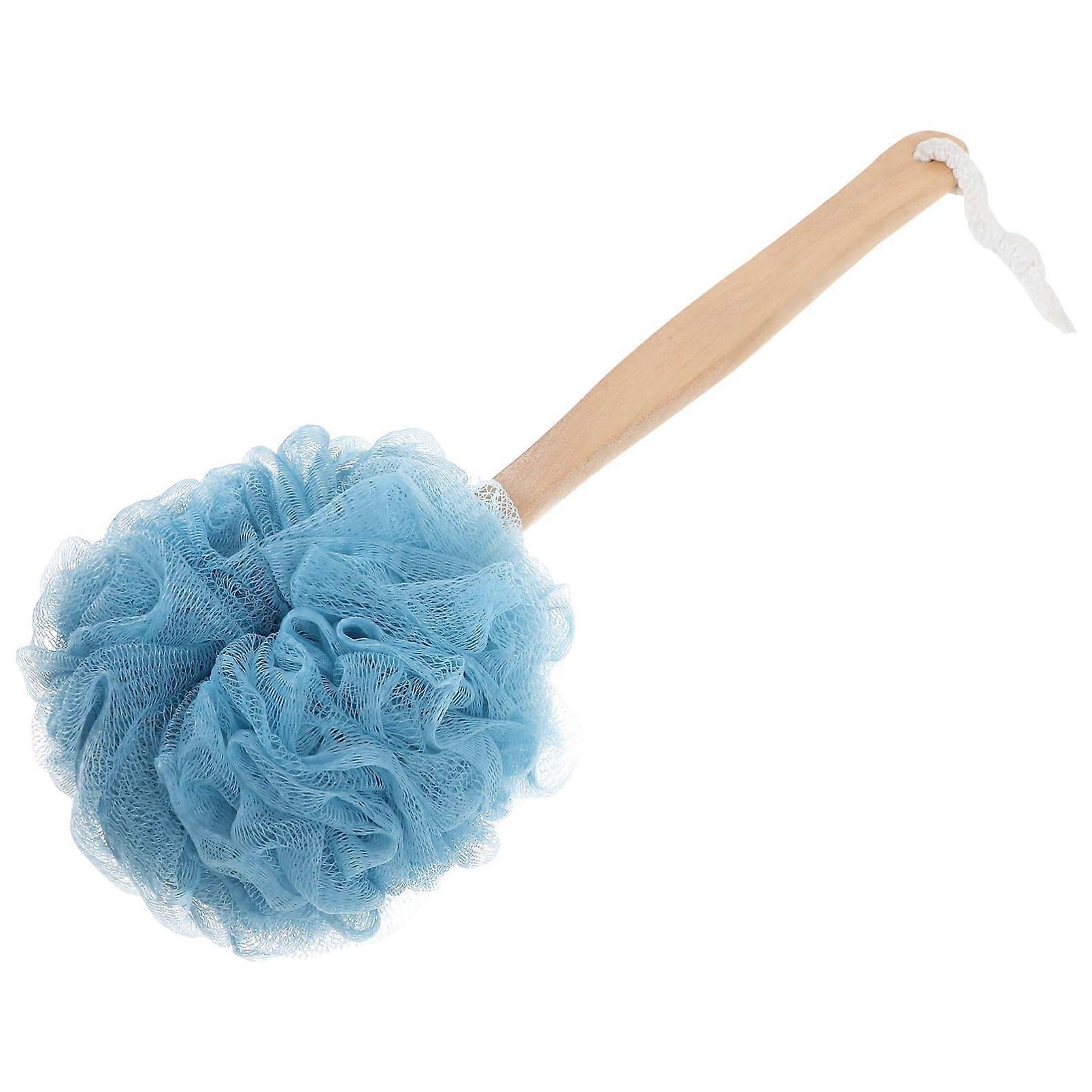 Bath Sponge with Long Handle for Back, Soft Mesh Shower Scrubber, Gentle Exfoliating Care