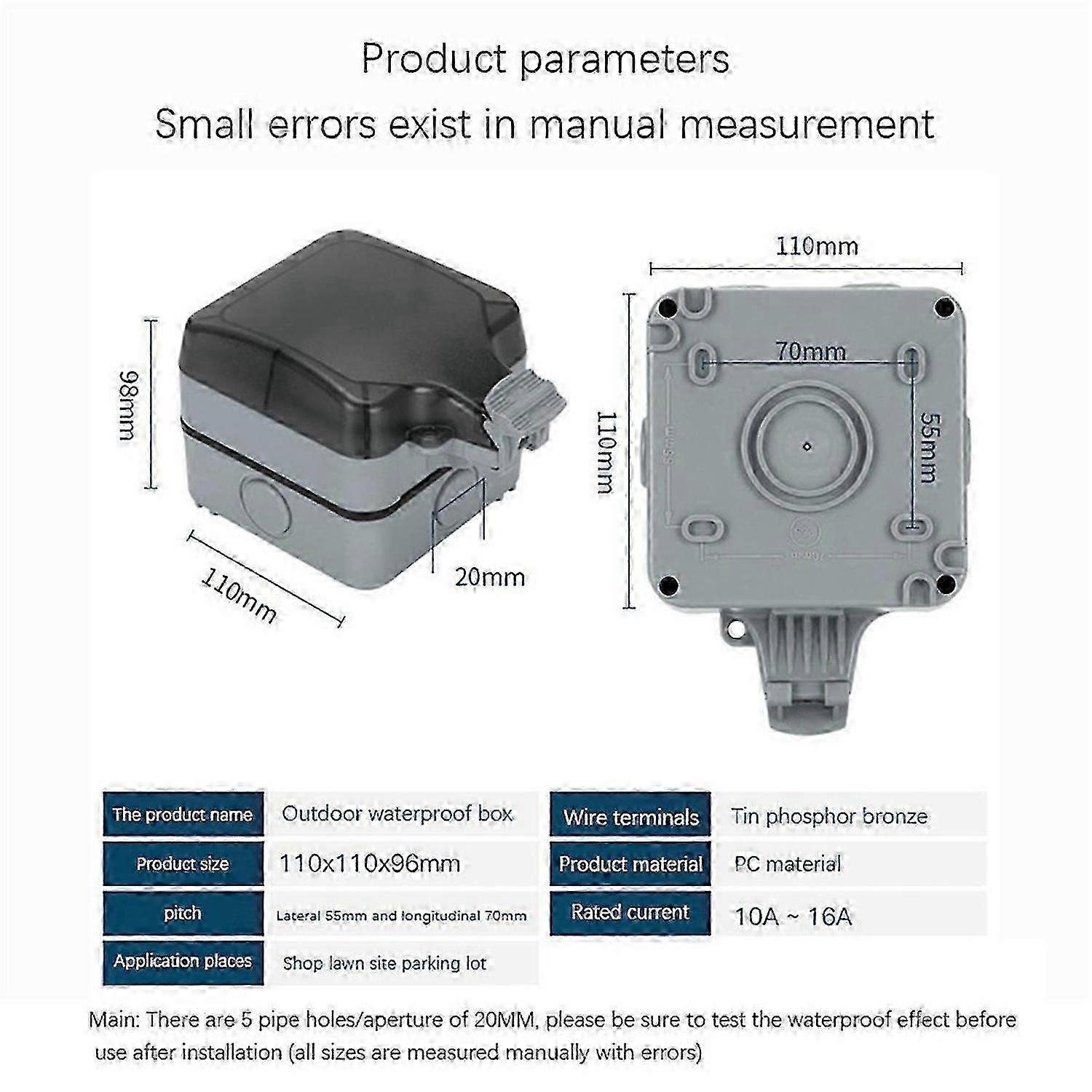 IP66 13A waterproof box with switch (British plug)
