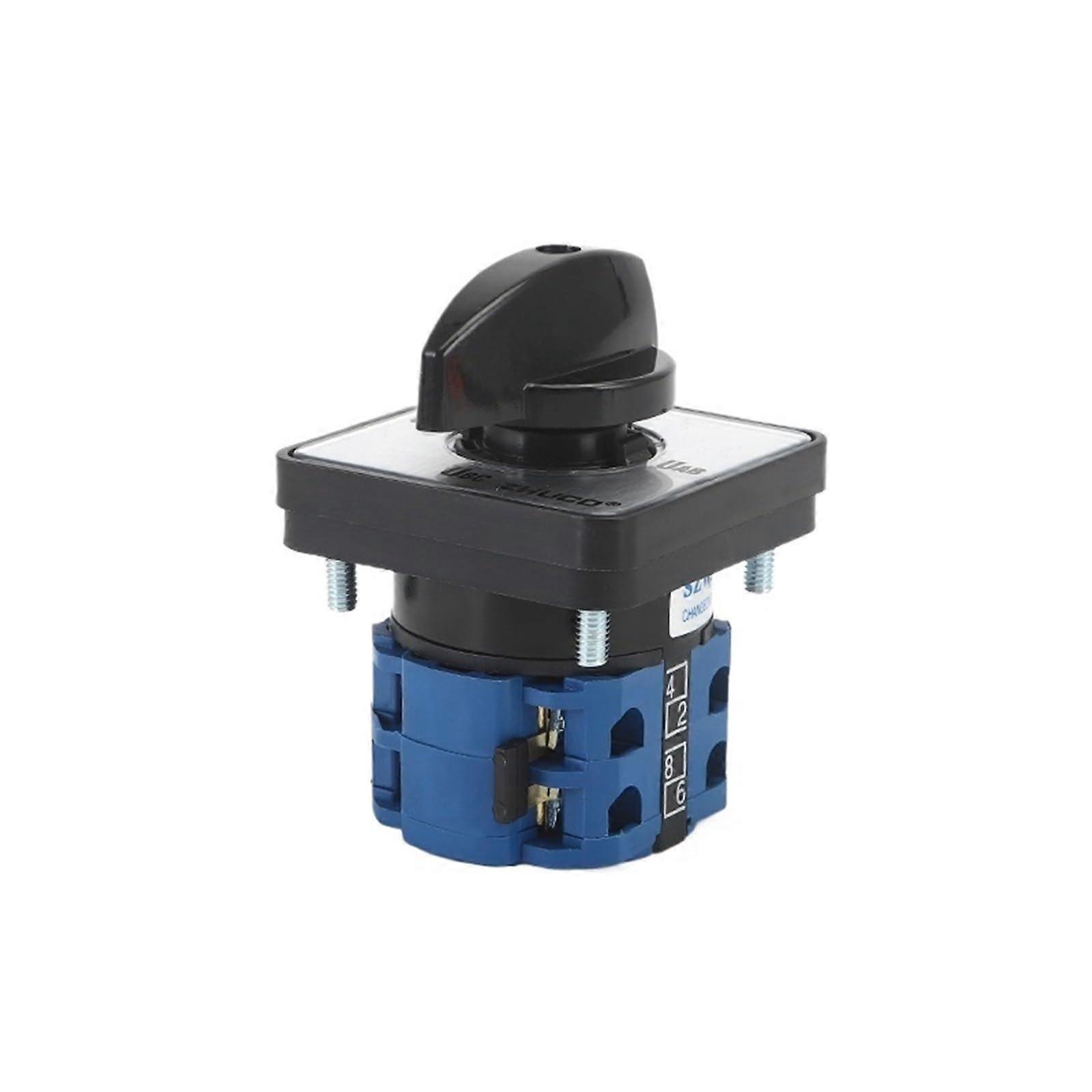 20A 4 Position Rotary Cam Switch, 2 Pole Voltage Selector, 48x48mm Electrical Transfer Switch