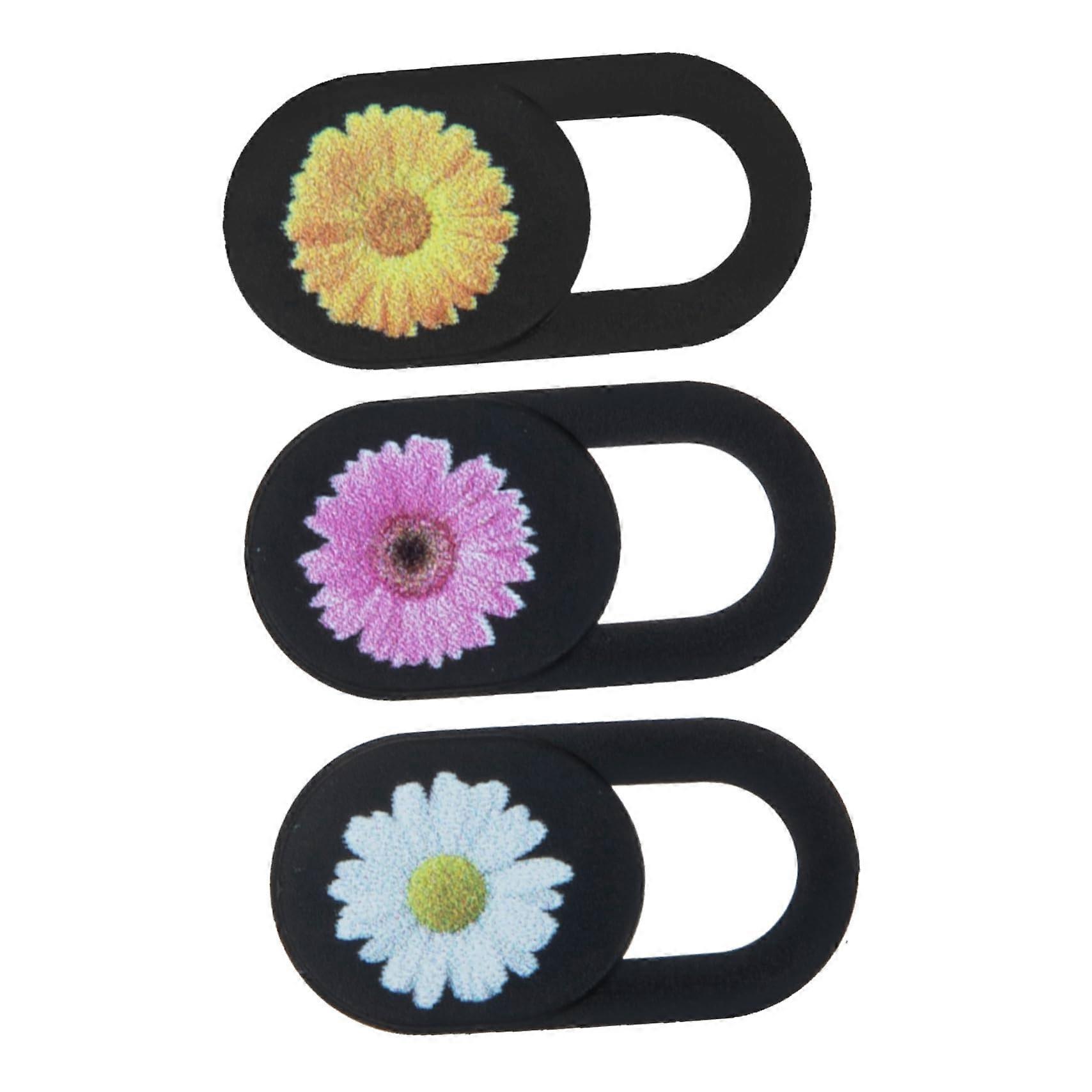 3pcs Webcam Cover Flower Pattern Ultra Thin Privacy Protection for Laptop Tablet Smartphone