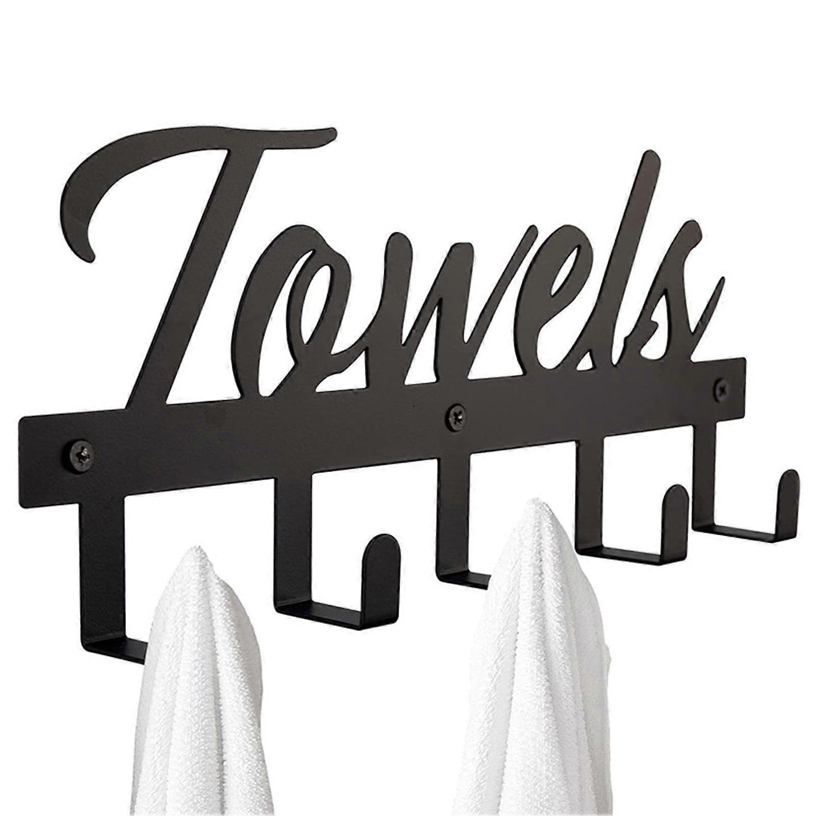 Rustproof Wall Mounted Bathroom Towel Rack with Heavy Duty MultiPurpose Storage Hooks Ref: 3845