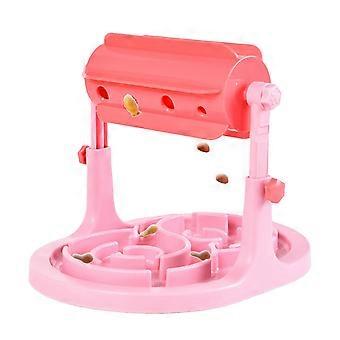 Futternapf-Set mit Anti-Fress-Funktion fördert gesundes Fressen und reduziert Stress bei Haustieren mit interaktivem Futterspender (Pink)