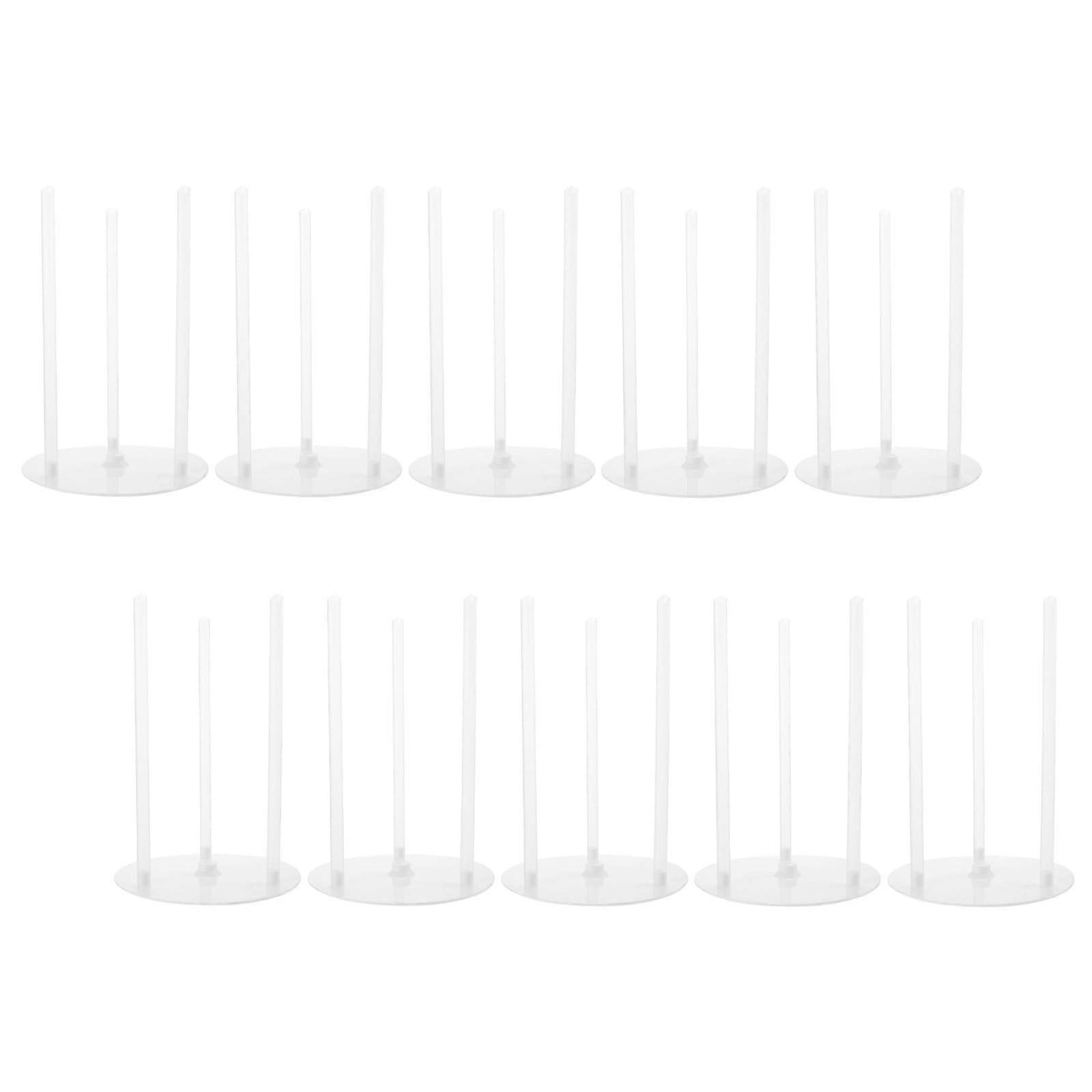 10 Sets Transparent Cake Tier Support Set Durable Plastic Stacking Stands for Home and Bakery