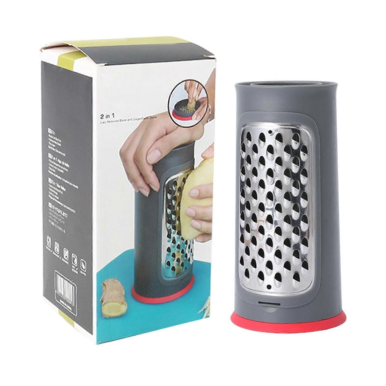 Kitchen Utensil Holder with Box Grater Storage, SpaceSaving MultiFunction Organizer, Gray 10x10x19.6cm