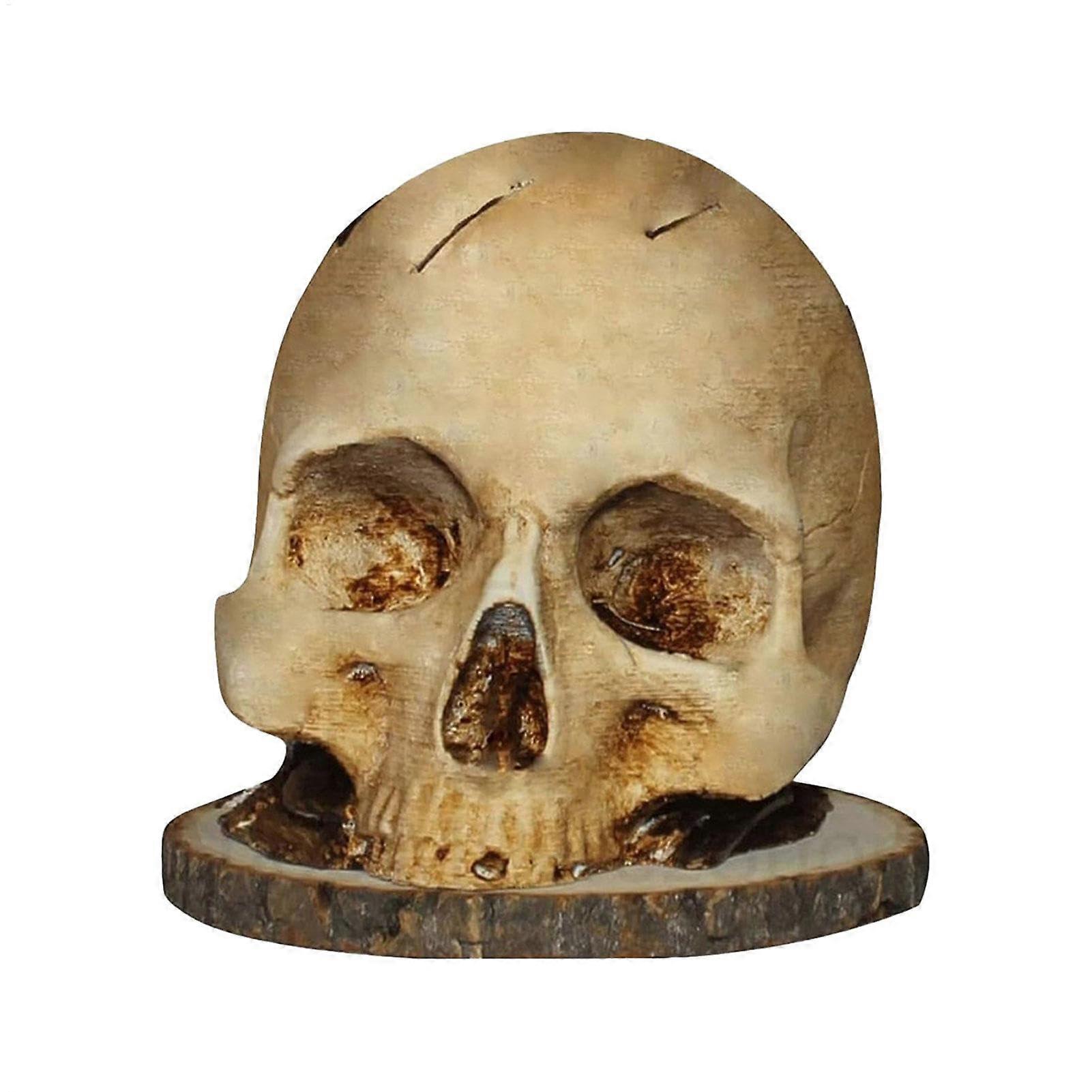 Skull Knife Block with MultiSlot Storage, Horror Skeleton Holder for Halloween Kitchen Decor