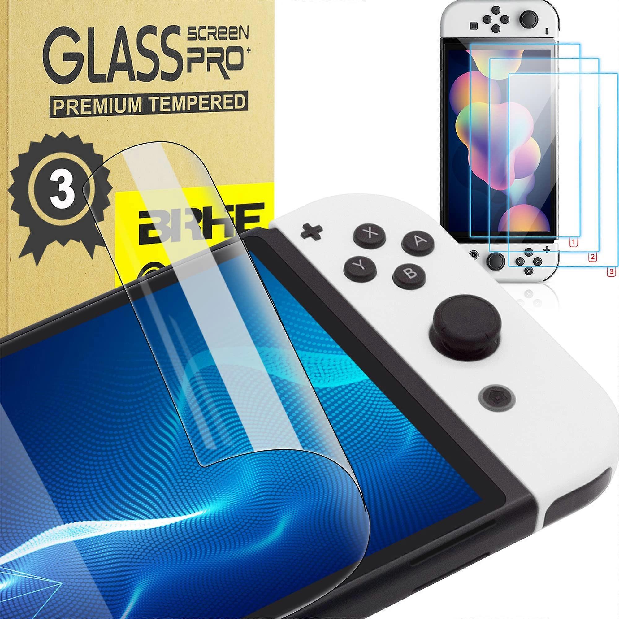 Screen Protector for Nintendo Switch OLED 3 Pack, 0.25mm UltraThin 9H Tempered Glass AntiScratch