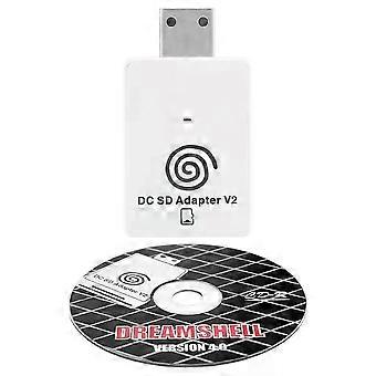 B02B-Dc SD TF Card Reader V2, compatible with Sega Dreamcast and CD players, includes Dreamshell bootloader.