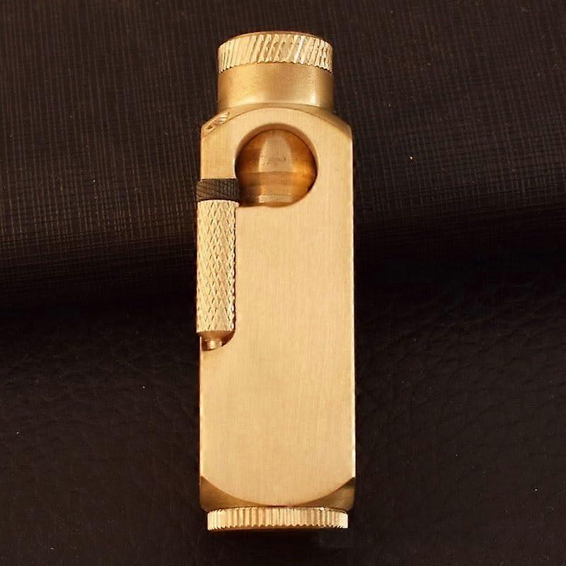 Antique Kerosene Lighter Vintage Brass Refillable with Durable Construction and Flint Ignition