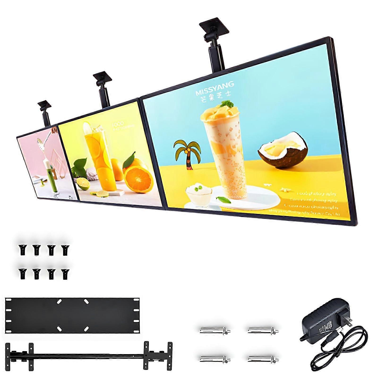 LED Menu Board Wall Mounted Slim Light Box for Restaurant Digital Signage Display 30x40cm