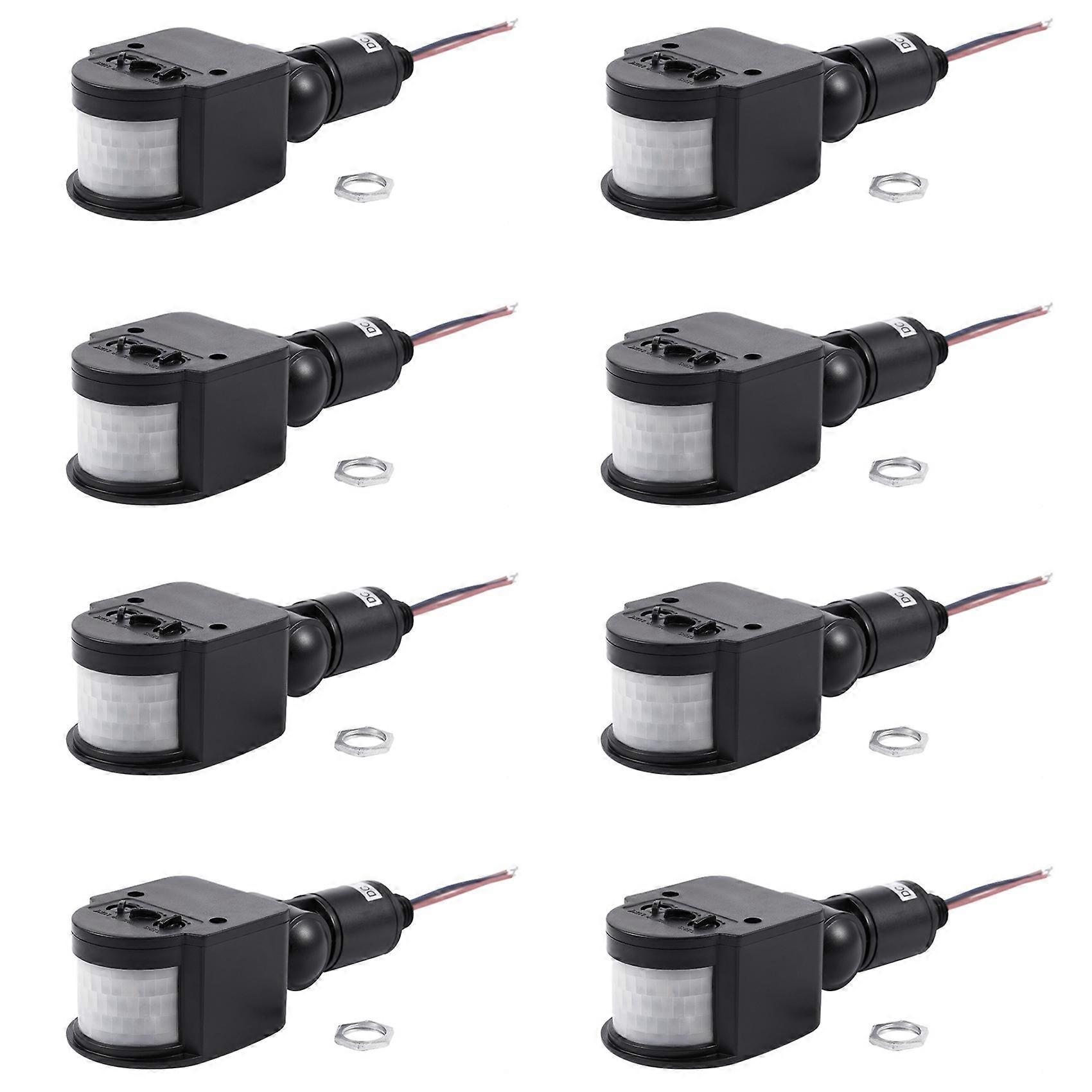 8X Outdoor 12V DC Automatic Infrared PIR Motion Sensor Switch for LED Light, Black