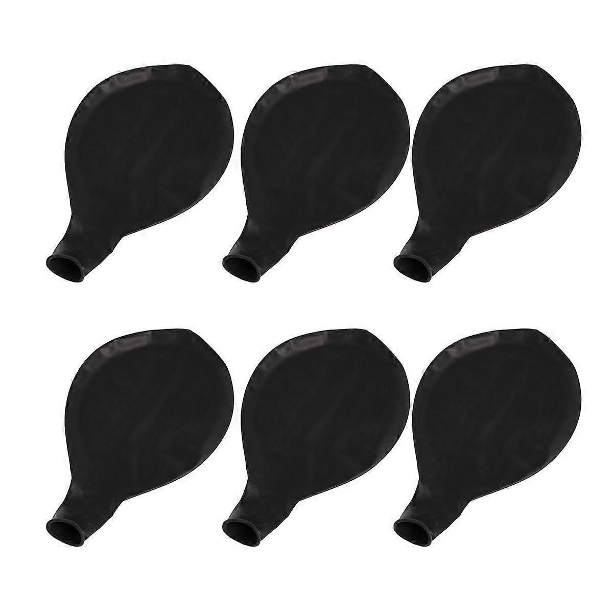 Wedding Balloons Latex Balloons for Party Use 6Pcs Black Solid Color