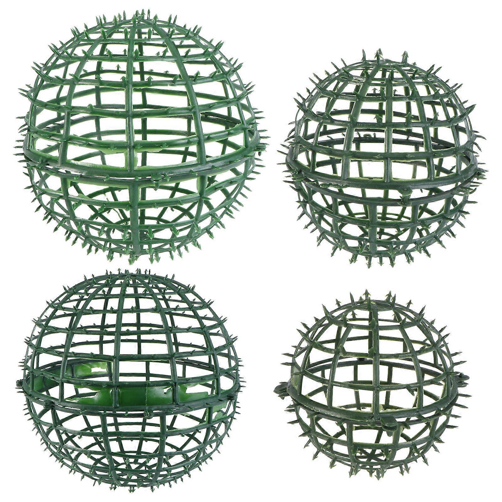 Decorative Flower Frame Grass Ball Rack for 4Pcs Green Storage Use