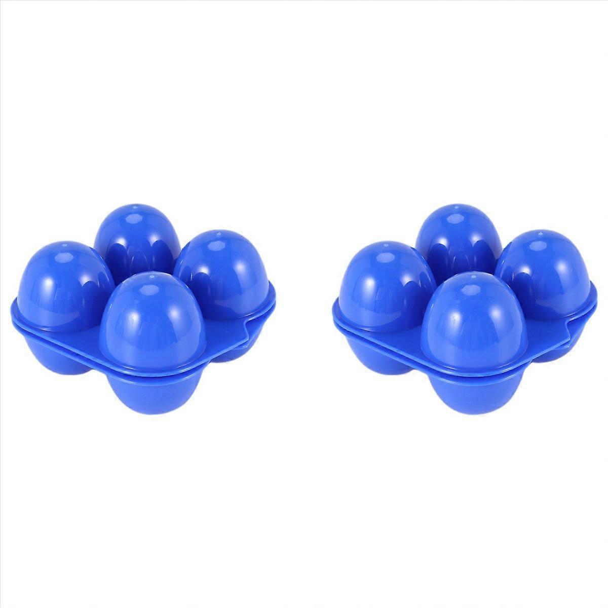 2X Camping Eierbox Kunststoff Eier Box Eier Aufbewahrungsbox Tragbare Eier Box 4 Eier Box