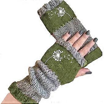 Gestrickte fingerlose Handschuhe, Damen-Winterstrickhandschuhe, warme Samthandschuhe mit Touchscreen-Funktion, für Outdoor-Aktivitäten wie Reiten und Autofahren