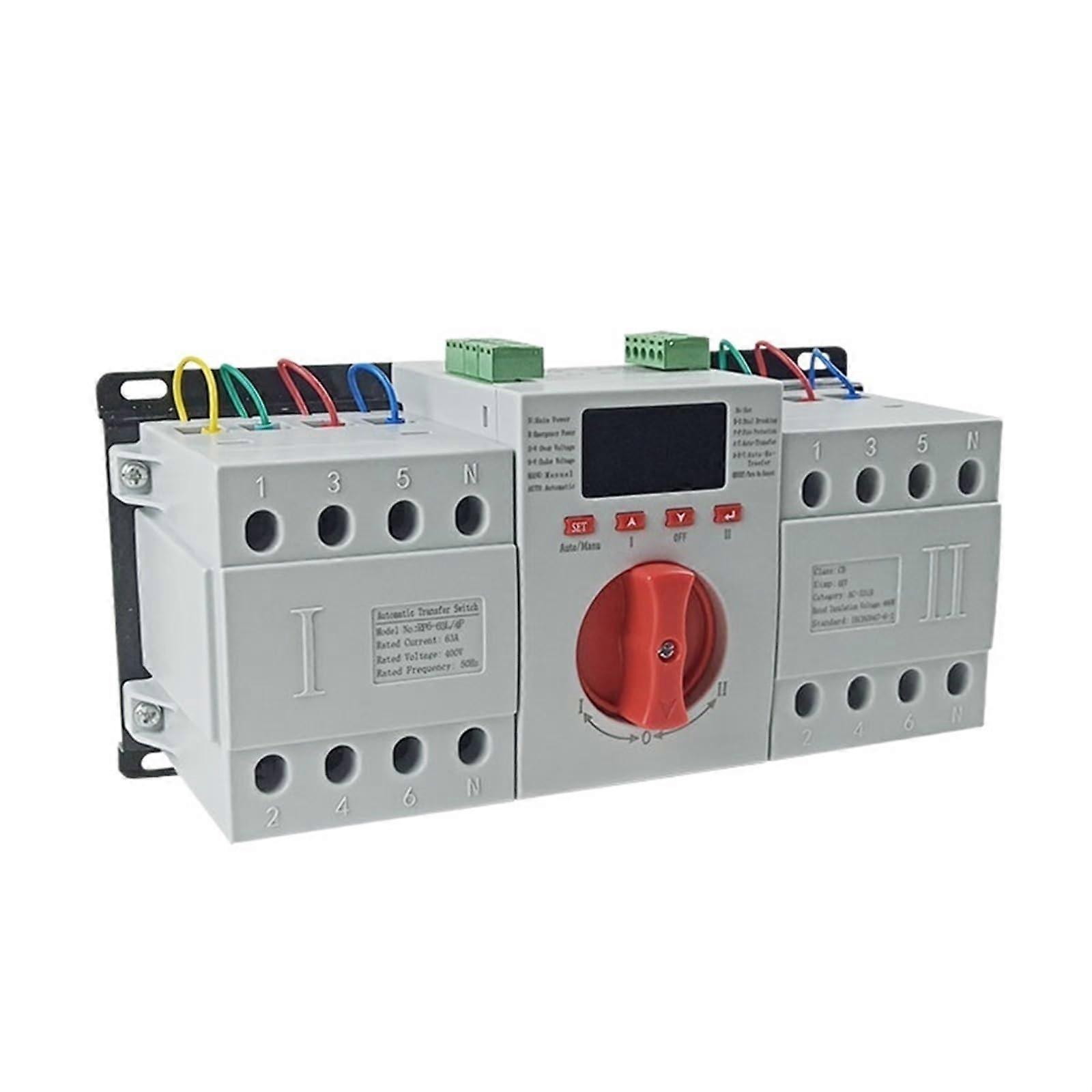 Three Phase Automatic Transfer Switch 32A with Manual Changeover Control for Generator Backup