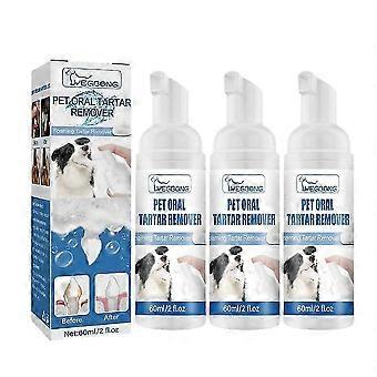 1/2/3PCS Tandsteen Verwijderaar Voor Hond Natuurlijke Tandverzorgingsoplossing Schuim Verwijderen Tandsteen Verminderen Tandsteen Opbouw Huisdieren Orale Reinigingsproduct 60ml