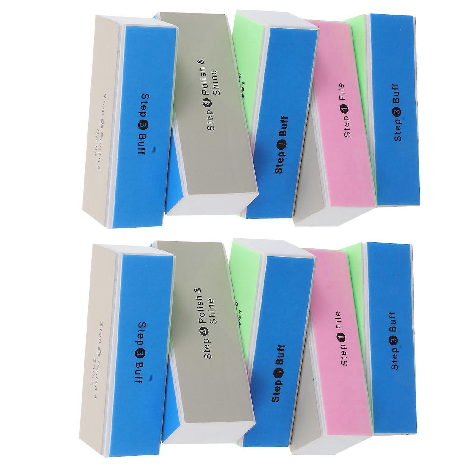 Nail Buffer Blocks Professional Four Sided Buffing for Nails 10Pcs Portable Design