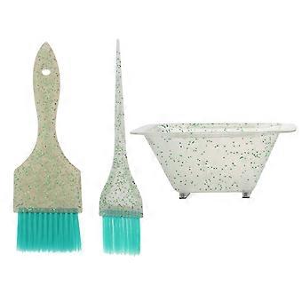 Hair Coloring Brush and Mixing Bowl Set for Hair Dye 1Set Green