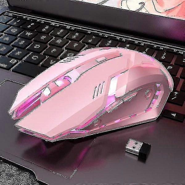 Bluetooth Wireless Mouse Cute Pink Silent Gaming Rechargeable Mouse