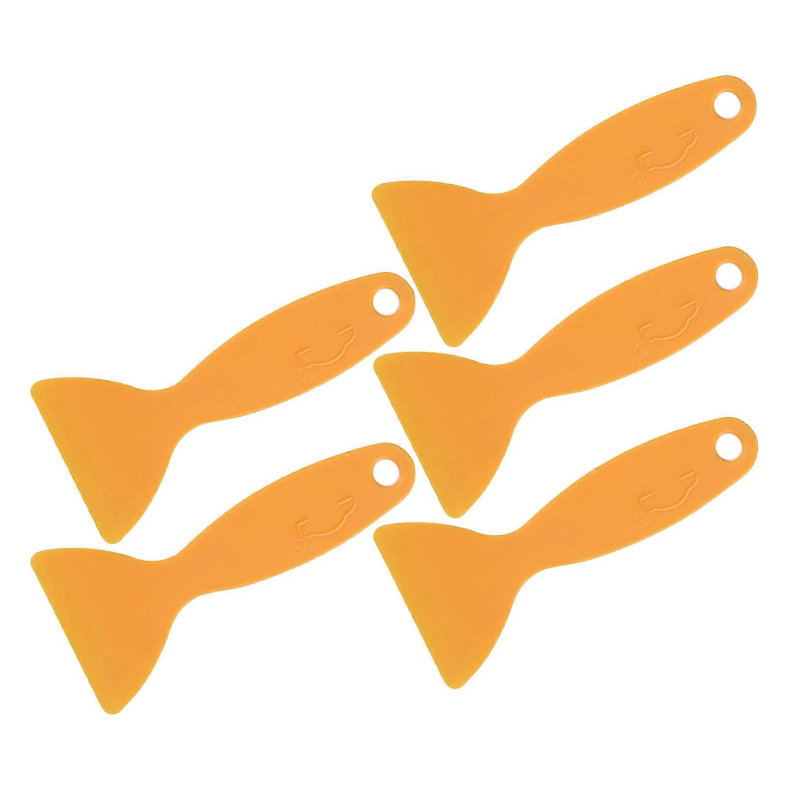 5pcs DIY Glue Scraper Mini Premium Practical Scraper Home DIY Handwork Tools (Yellow)