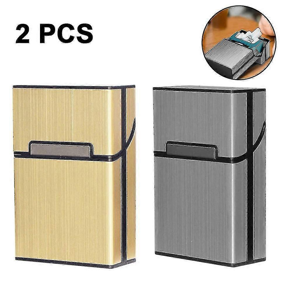 Cigarette Case King Size Aluminum Scratch Resistant 2 Pack