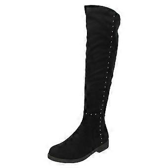 Dames ter plaatse op Mid hiel knie hoge laarzen F50851