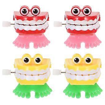 4 Pz Denti Creativi Forma Giocattoli A Orologeria Divertente Wind-up Dente Giocattoli