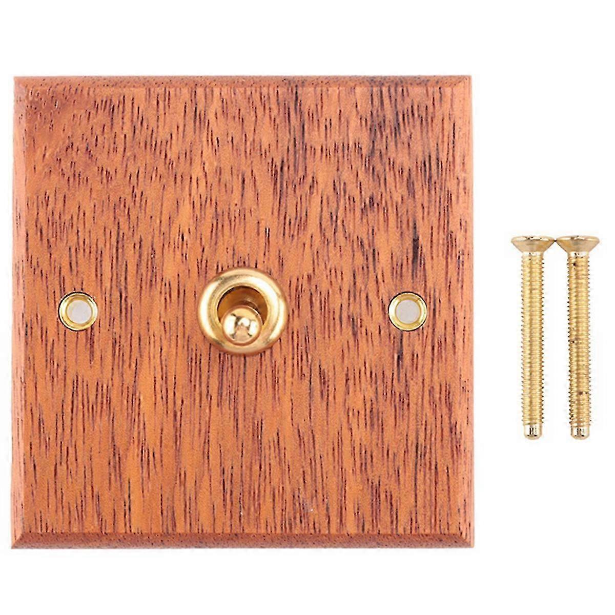 86 Type Solid Wood Panel Switch Wall Light Retro Brass Toggle Switch Wood Grain Electrical Switch So