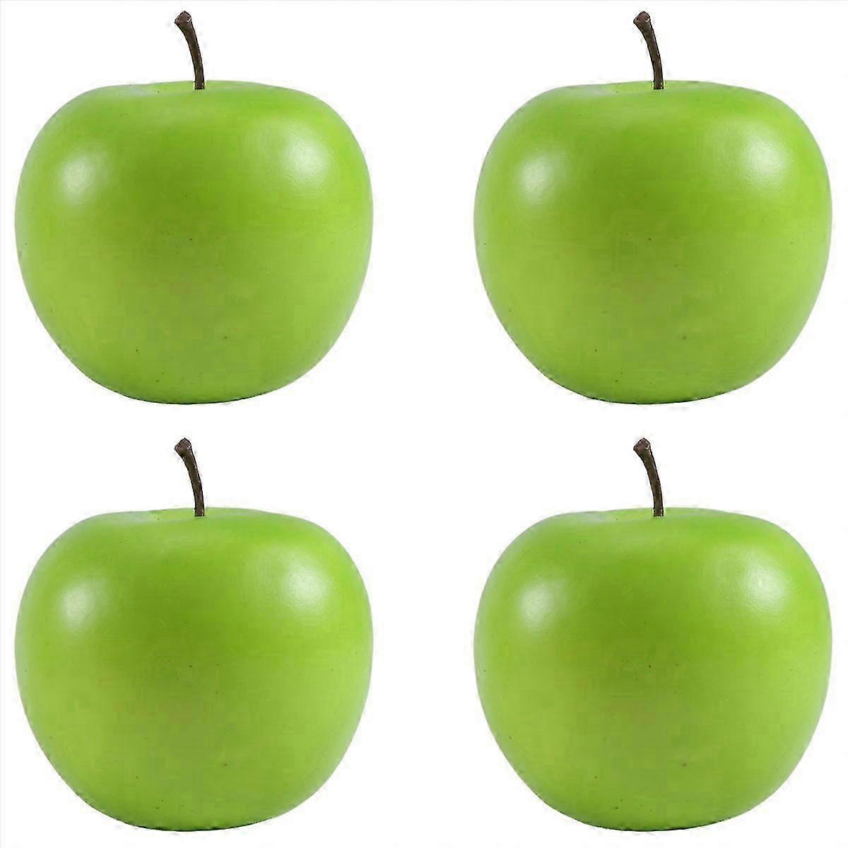 4 Large Artificial Green Apples Fruit