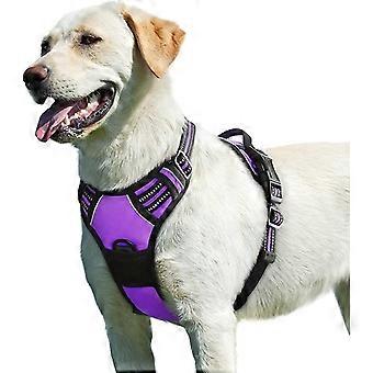 Dww-Violet, L, Hundesele, Justerbar reflekterende hundesele uden træk, Nem at tage på, med kontrolhåndtag, Åndbar hundesele, Holdbar, Sele f