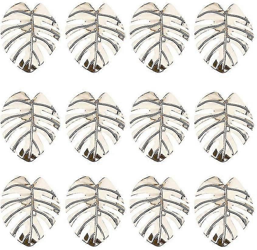 Turtle Leaf Serviette Rings,table Decor Napkin Holder(12pcs Rose Red)