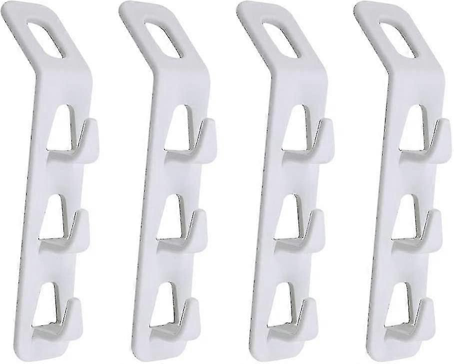 4pcs Multi-function Clothes Cabinet Storage Cloth Hanger White-CE