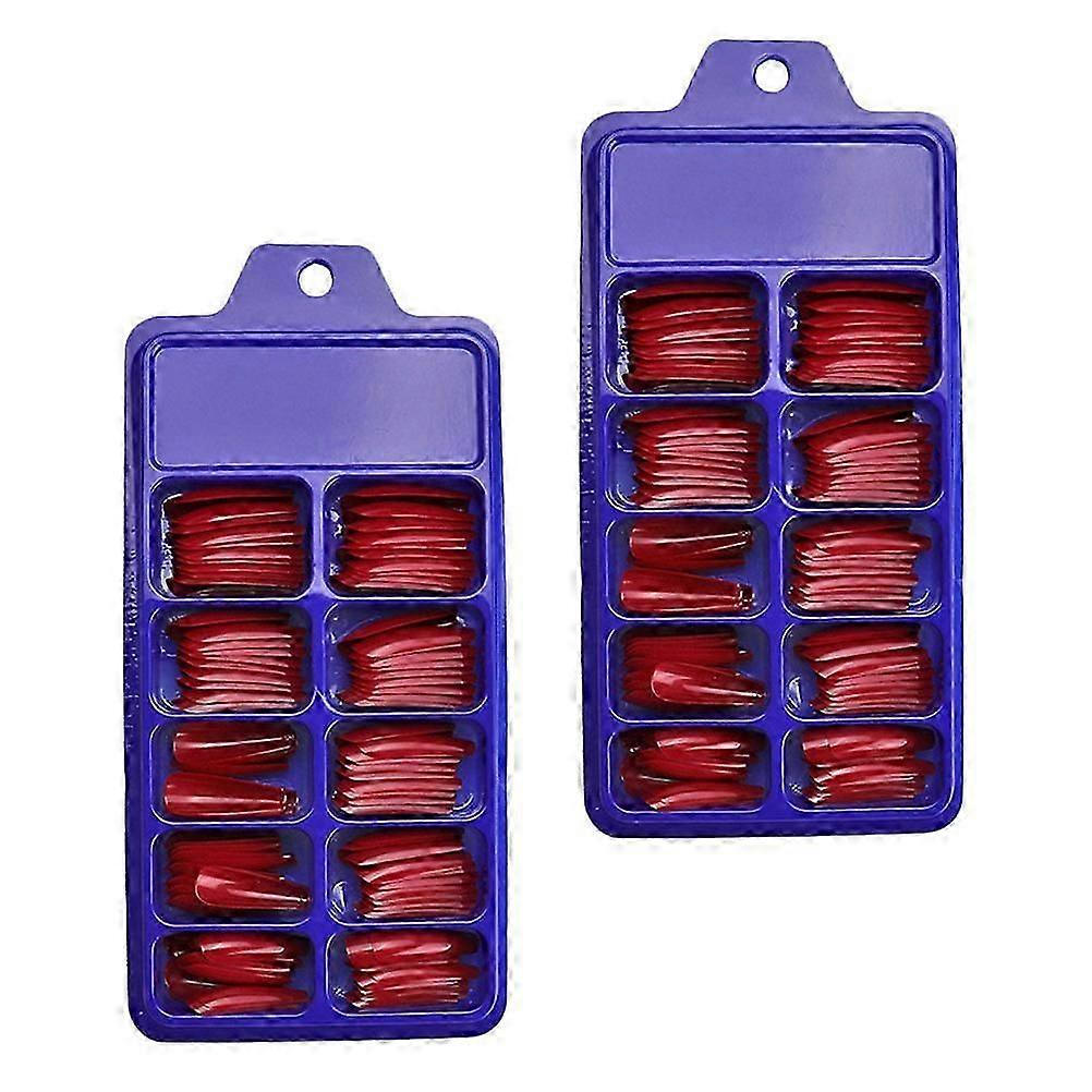 Red Ballerina Press on False Nails | 200Pcs Pack