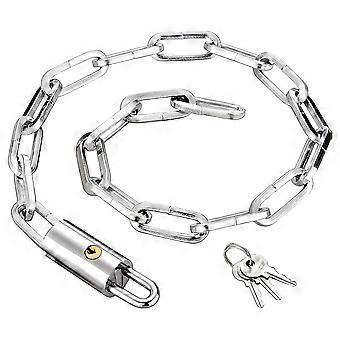 Anti-Theft Cycling Lock Bike Chain Lock with Keys 2Pcs Portable Silver