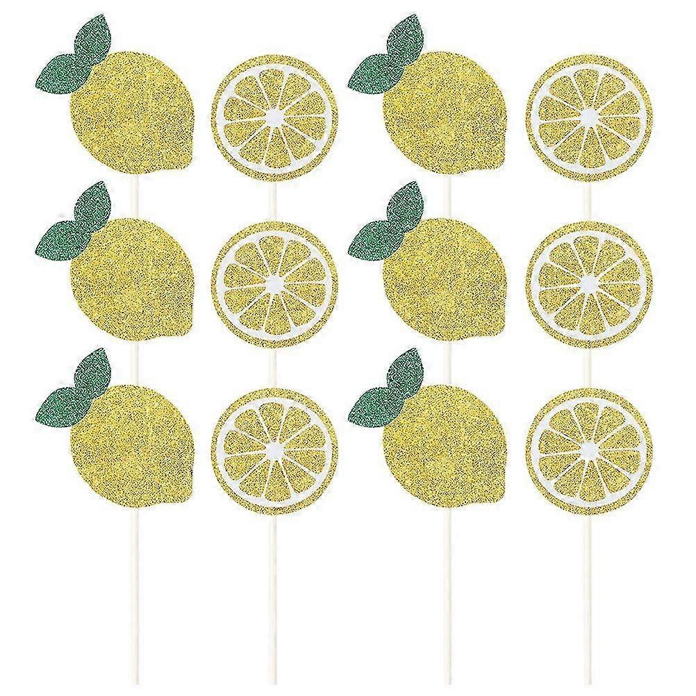 Birthday Cake Insert Shiny Golden Cake Inserts compatible with Decor 12Pcs