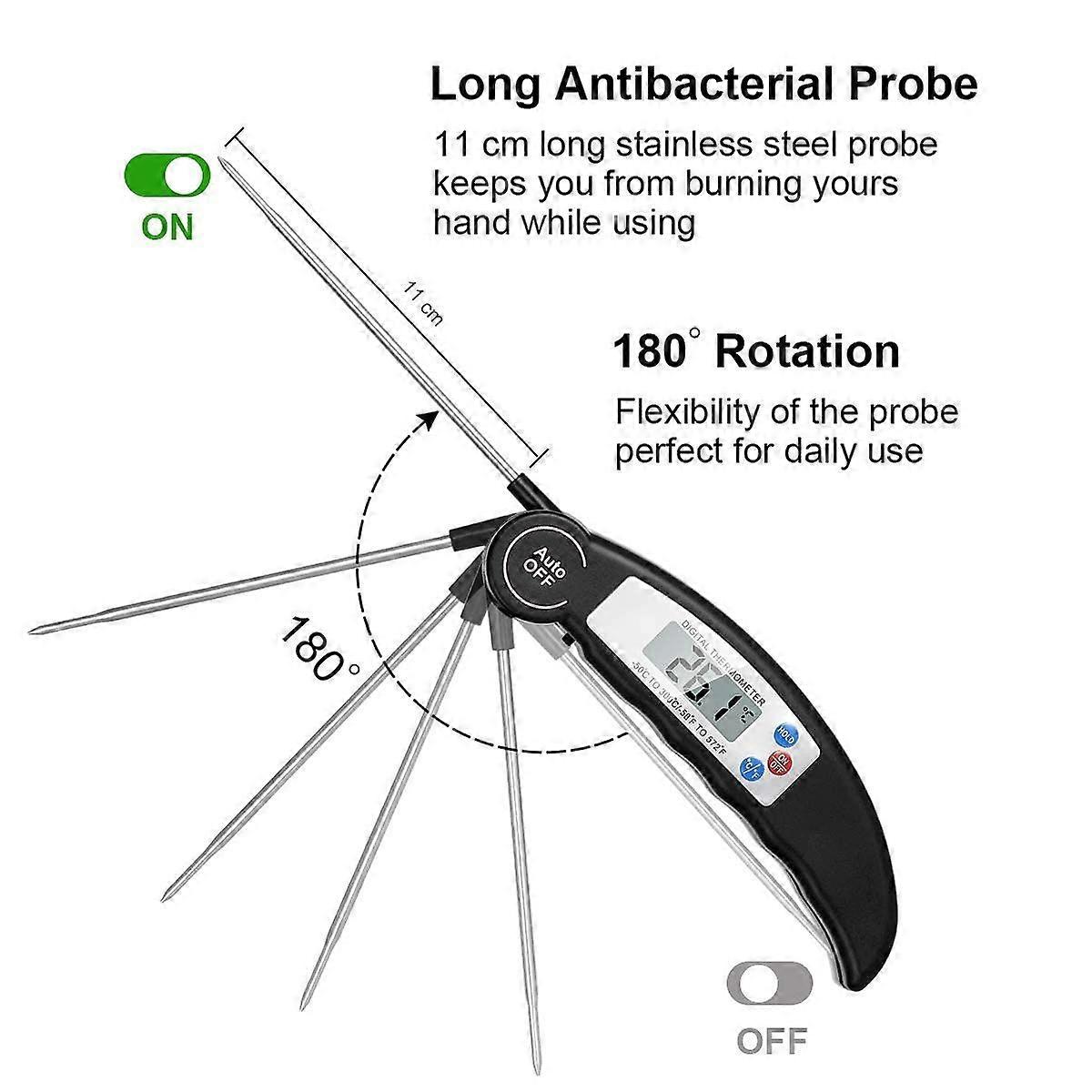 Digital Food Thermometer: Instant Read, Foldable Probe