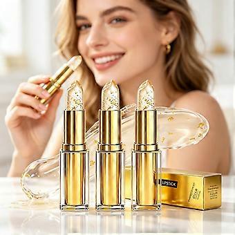 Color Changing Lipstick with Gold Foil, pH Moisturizing Lip Balm, Transfer Proof Long Lasting Lipstick, Hydrating Gloss for Women 3.5g
