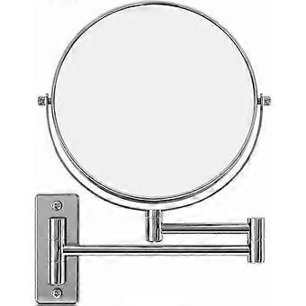 8-inch double-sided LED makeup mirror.Wall-mounted magnifying mirror.360swivel.Chrome finish. Extendable.Powered by 4 AAA batteries (not included)silv