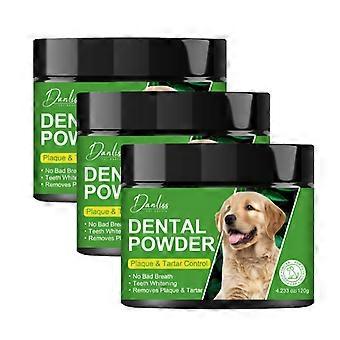 3pcs Dog Teeth Cleaning Powder, Dog Dental Powder and Cats Breath Freshener, Plaque Off Pet Tooth CleaningBad Breath & Tartar Remover for Dogs