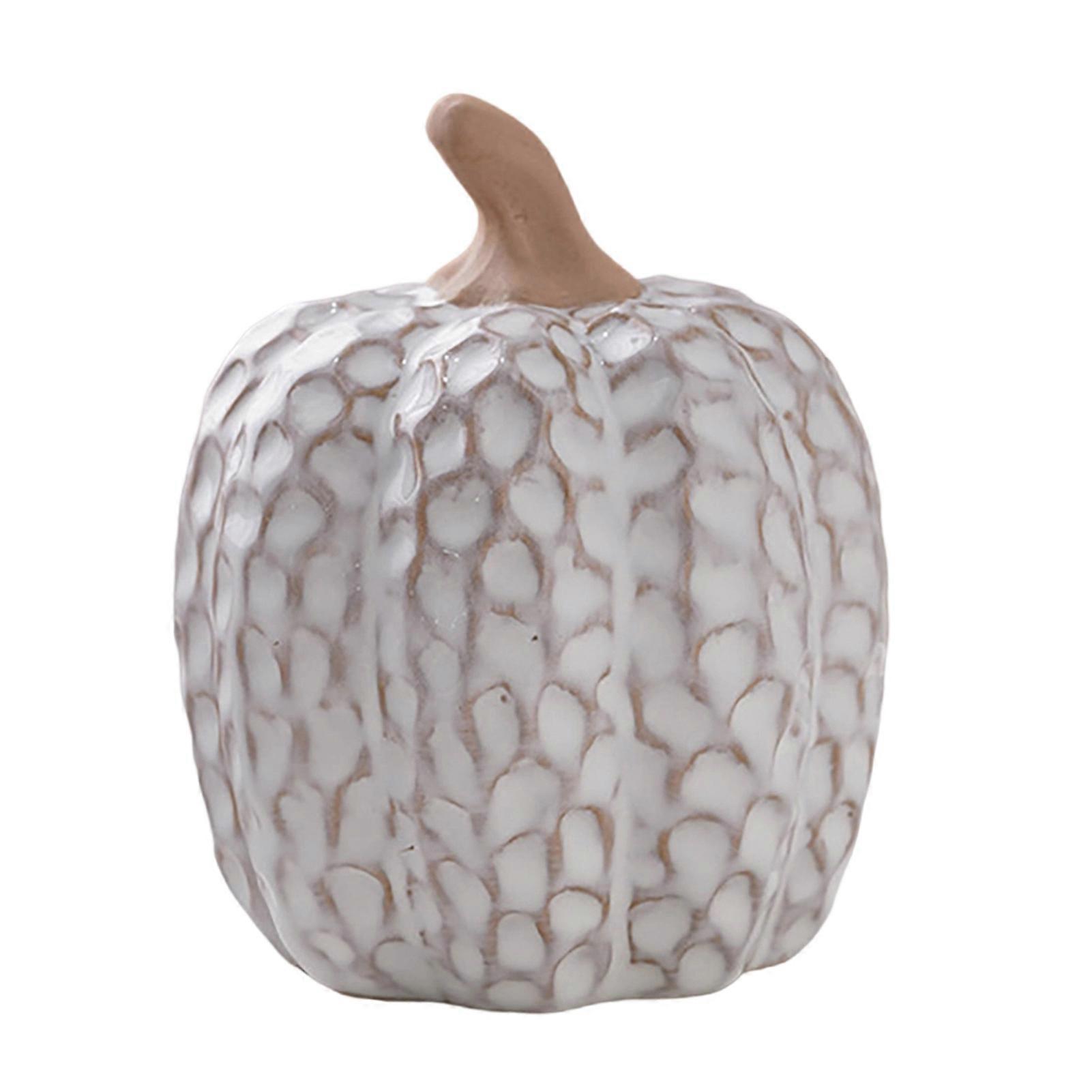Ceramic Pumpkin Table Centerpiece - Realistic Fall Harvest - for Kitchen Tabletop