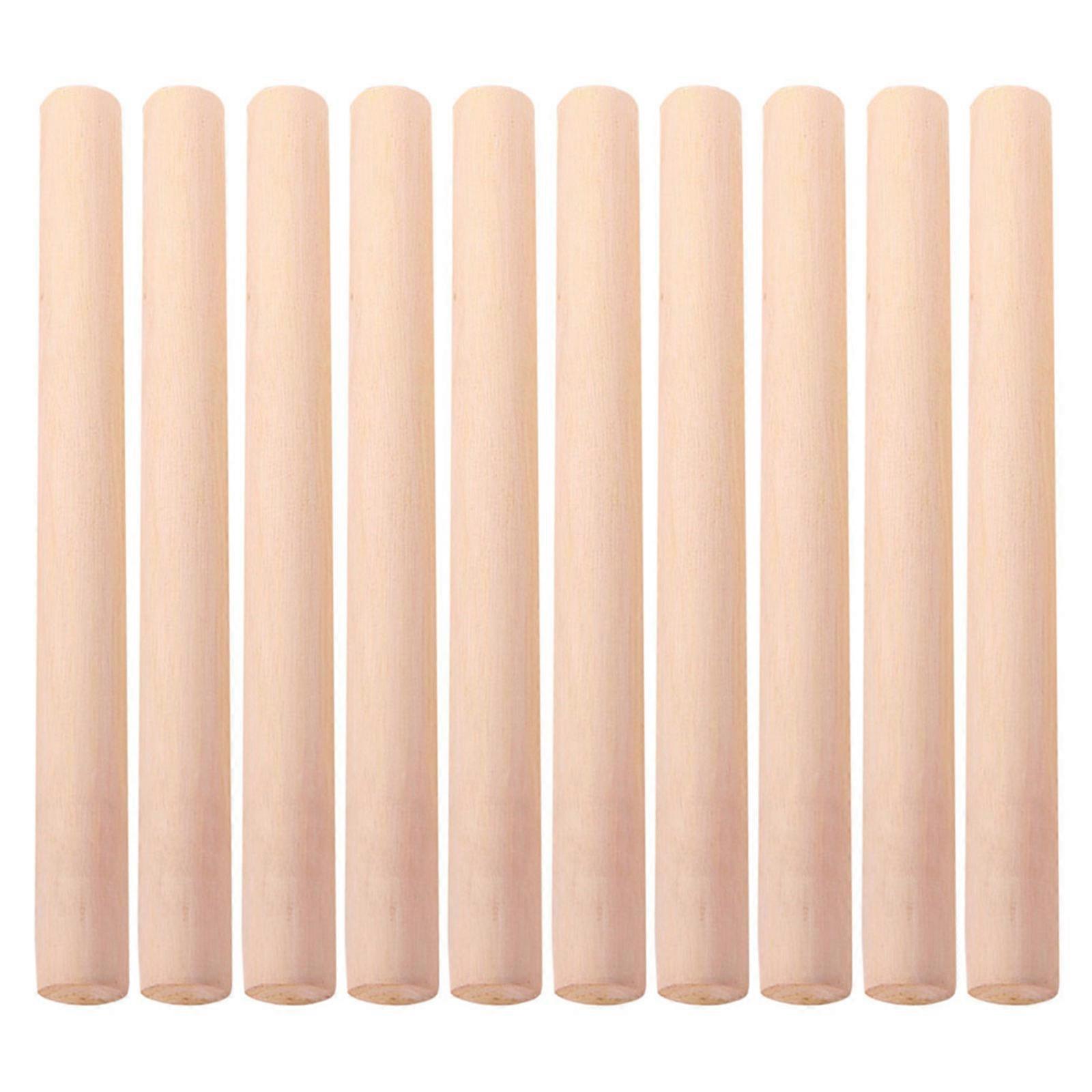 10pcs Wood Rolling Pin Baking Roller Kitchen Cooking Tools for Bread Dumpling