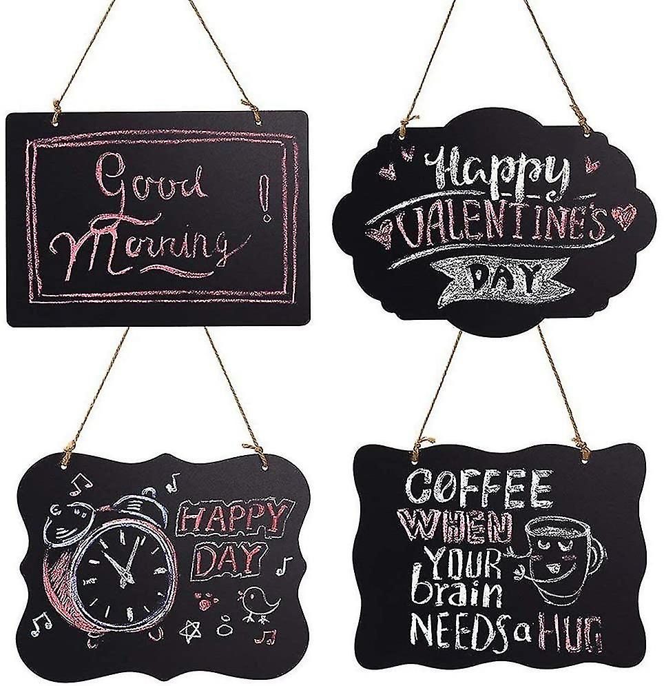 Chalkboards 4pcs Kitchen Notes Chalkboard Double-sided Mini Chalk Boards Labels