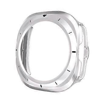 Case for Samsung Galaxy Watch 7 Ultra 47mm Silver Black, Precise Fit TwoTone Cover with Easy Snap Protection