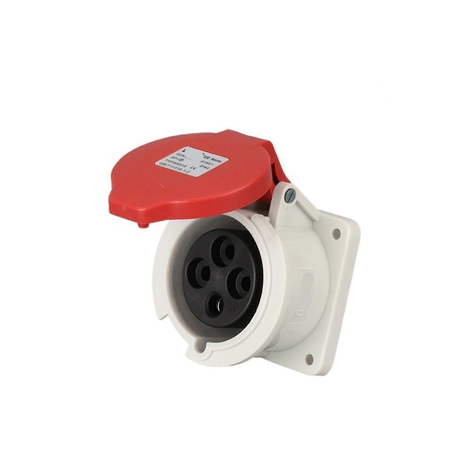 32A Industrial Plug Waterproof CEE Connector 4 Core Concealed Straight Socket Corrosion Resistant