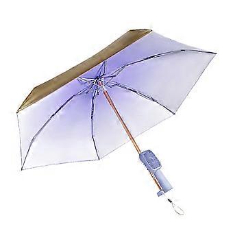 Daily Carry Fan Sun Cover with Folding Shade Design, Rechargeable Handle, and Warm Weather Outdoor Use for Waiting  Purple