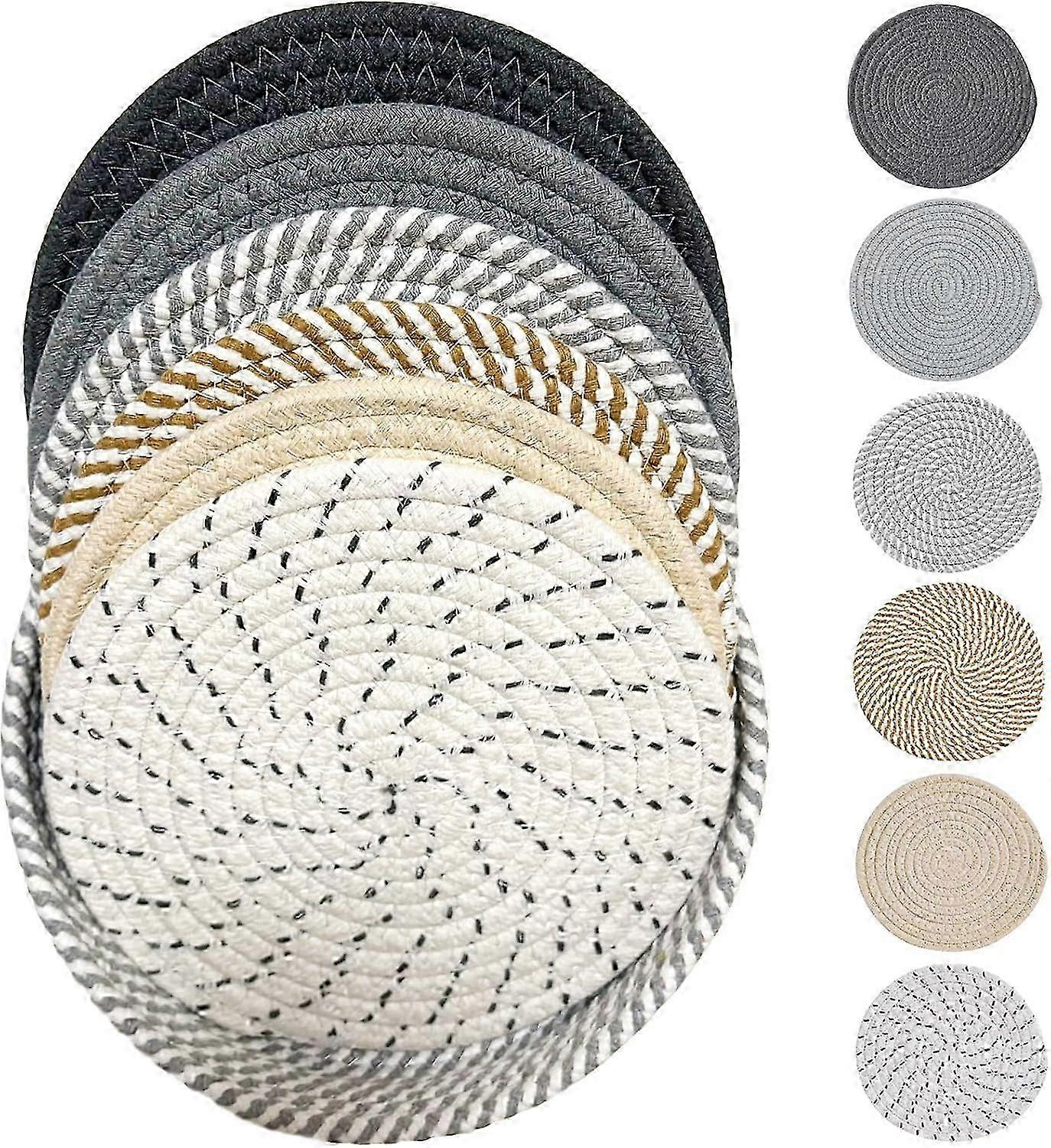 8 Inch Braided Cotton Trivets With Basket
